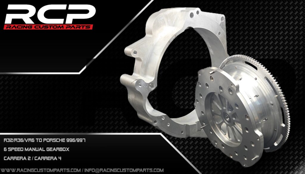 porsche 911 996 997 carrera 2 4 swap swapped r32 r36 vr6 turbo rcp racing custom parts 911vrt engine change billet cnc